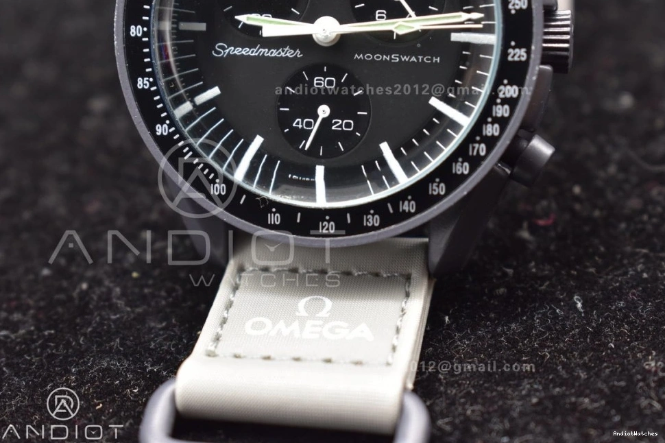 Moonwatch 1180 Omega Mission Strap Swatch on Quartz Breathable Mercury to Bioceramic x Nylon 0225